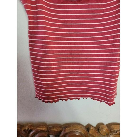 American Eagle Seriously Soft Red/ White Striped Tank - Picture 2 of 8